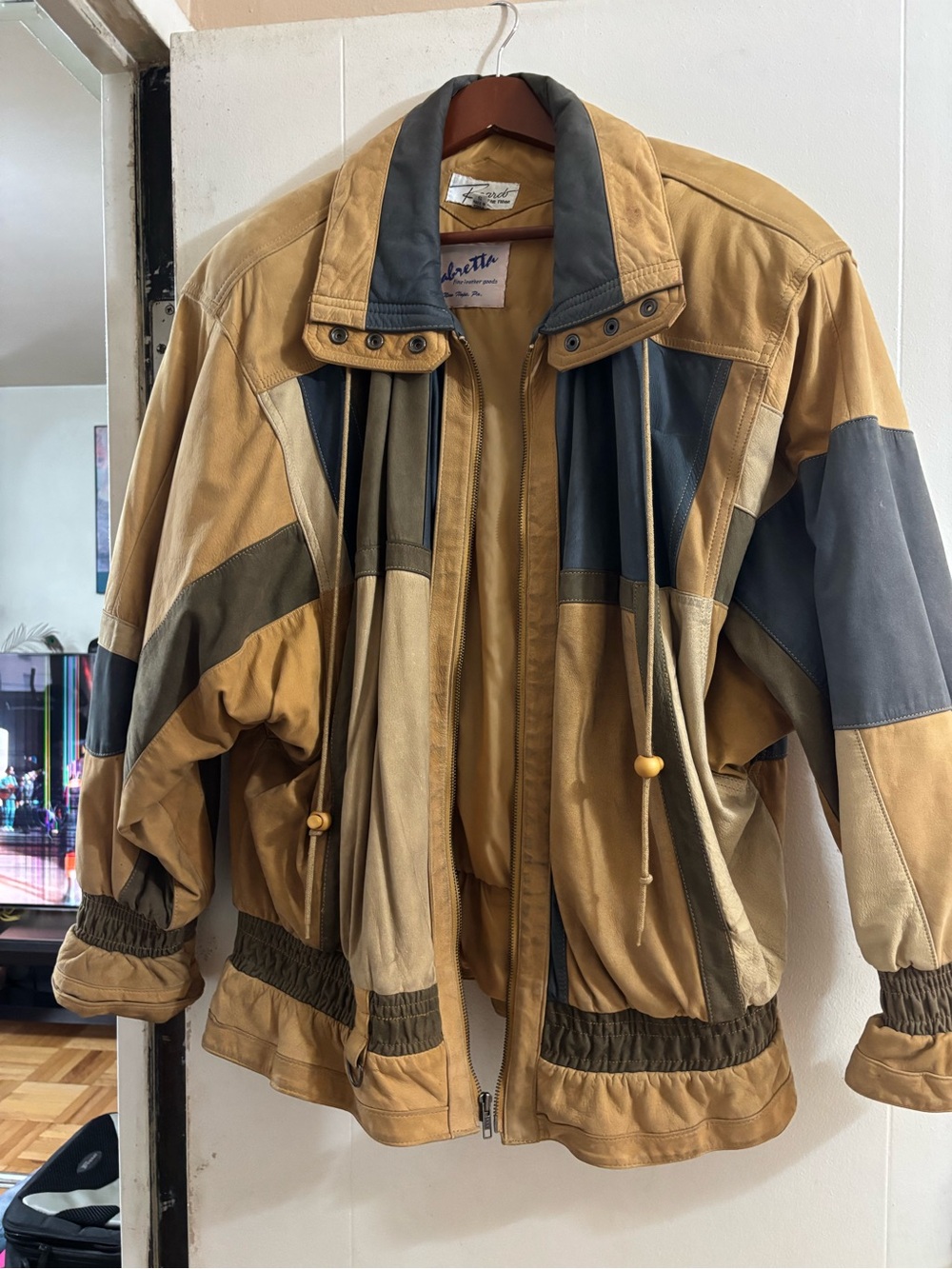 Ricardo Men's Colorblock Bomber Jacket - Tan & Olive